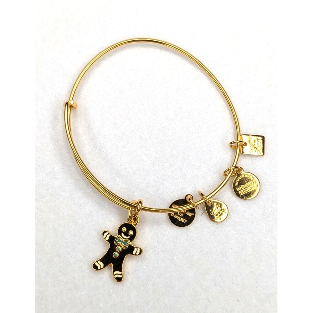 ALEX AND ANI Gingerbread Man Gold-tone Charm Bracelet